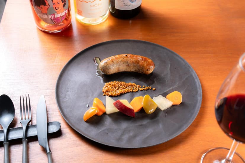 醗酵玄米ソーセージ 無農薬やさいのピクルスとゴールデンマスタード添え1本